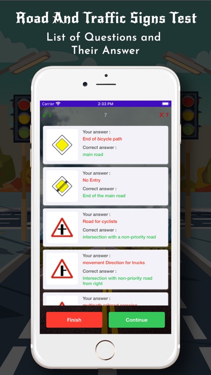 Road And Traffic Signs Test