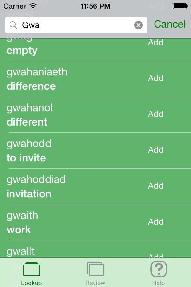 Welsh Vocab screenshot 2