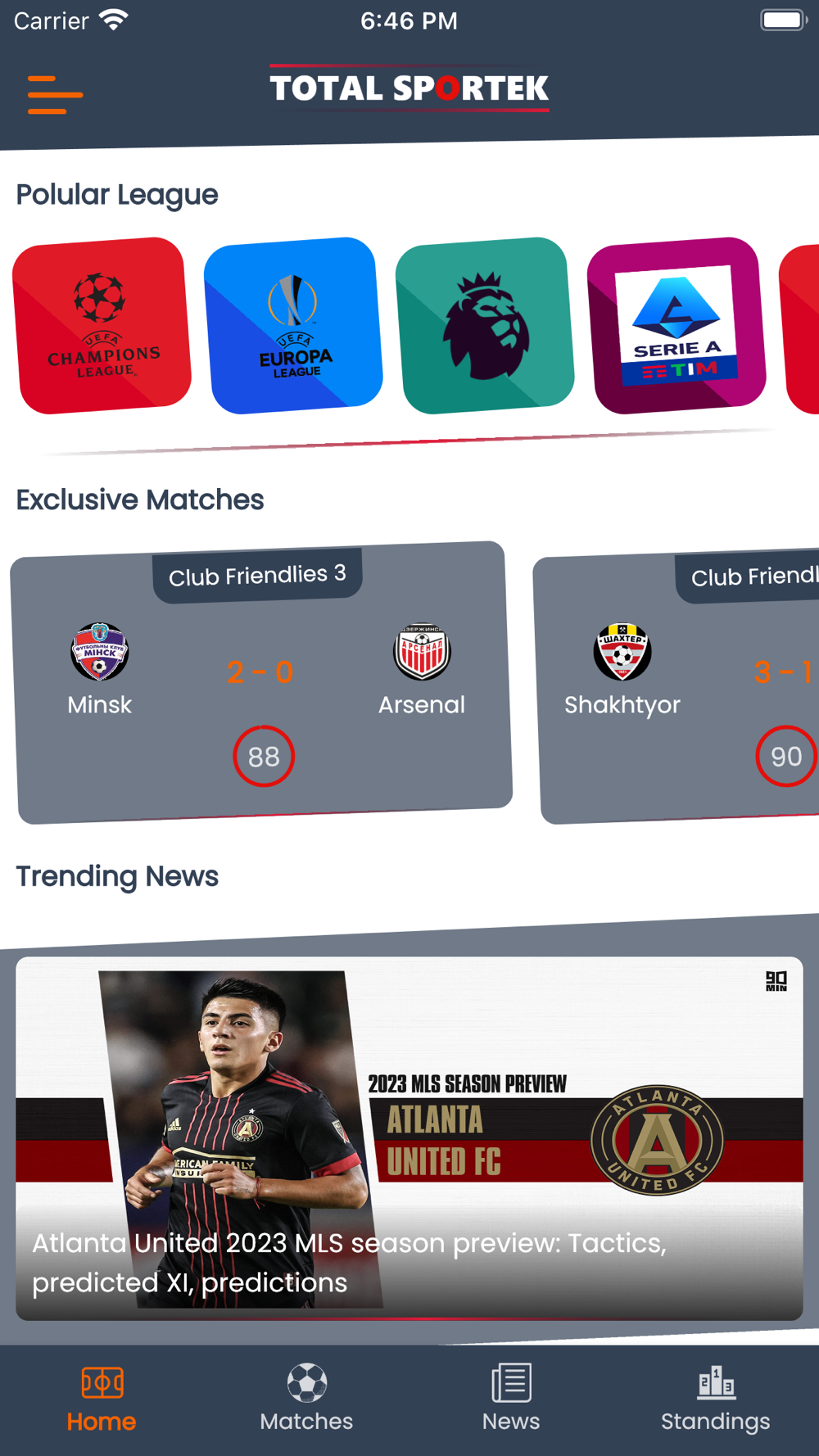 Live Football - Totalsportek Free Download App for iPhone