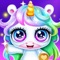 Pet Care Food Simulator Game is girls' favorite unicorn slime pet SLG simulator, food cooking and pet makeup & dressup games