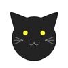 black cat ball sticker