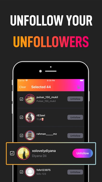 Unfollow for Followers