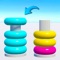 Color Hoop Stack is a fun brain teaser that aims to collect the same colored rings in one place