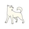White dog pose sticker