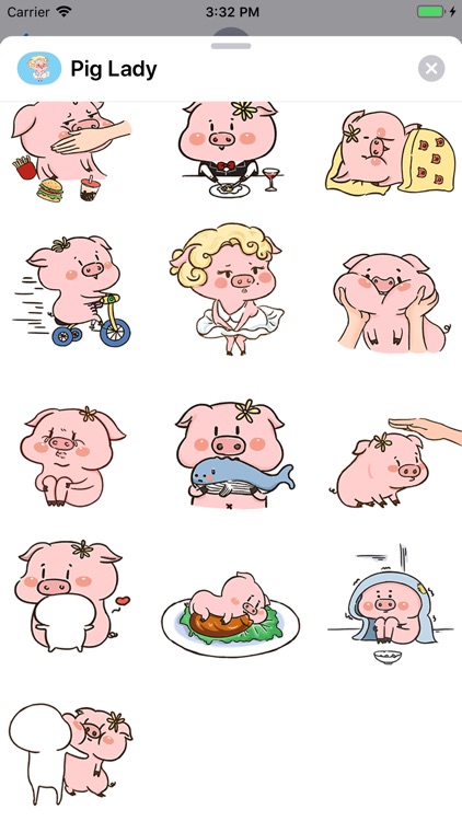 Pig Lady Animated Stickers