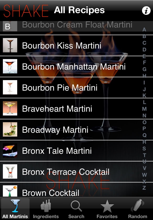 SHAKE: Martini Recipes screenshot 2