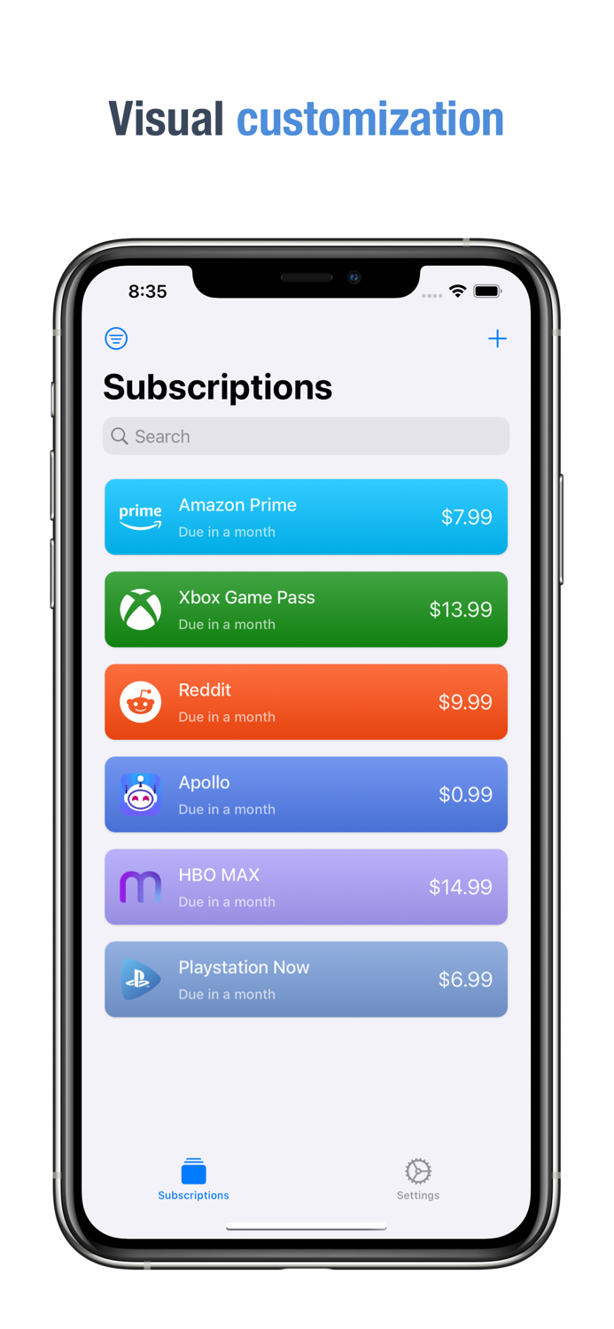 Subscriptions - Track Expenses