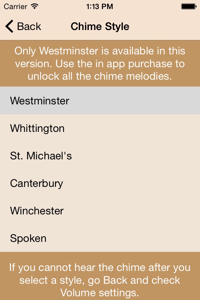 Westminster Chimes Lite screenshot 2