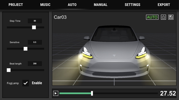 how to start tesla light show from app