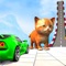 Kitty Car Stunt Games is here for you to enjoy the new stunts of pet cat which will perform its stunt challenge with super car