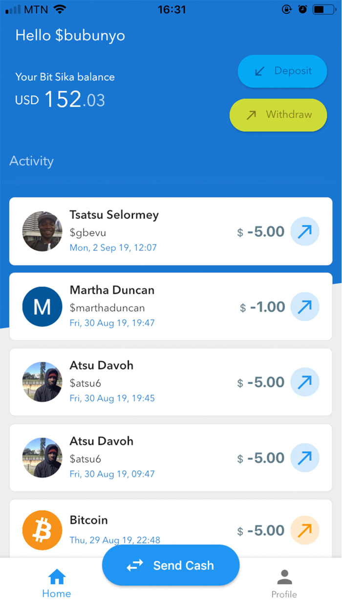 Bitsika - Send and Spend