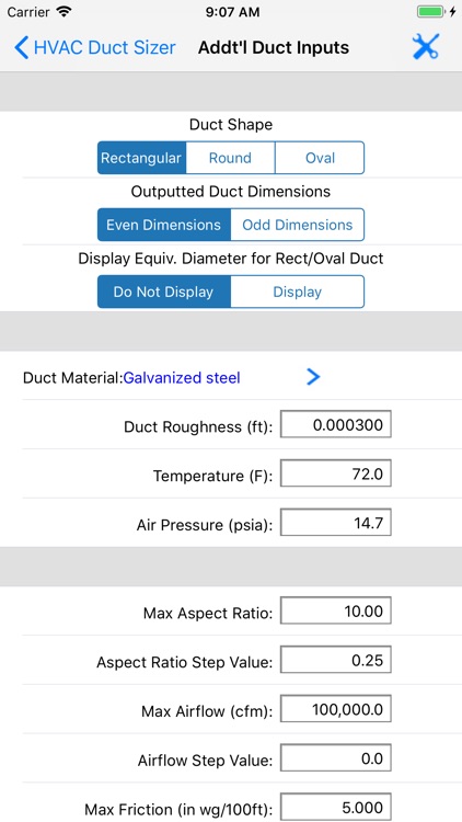 ASHRAE HVAC Duct Sizer