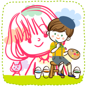 涂鸦涂色画画板-涂色素描画画游戏,花花填色
