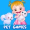 Kids can play 11 different pet animal care games