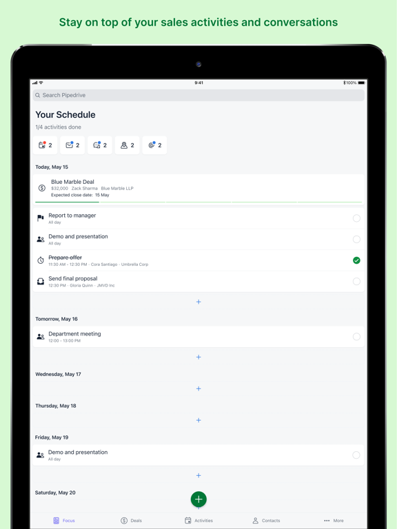 CRM sales tracker by Pipedrive