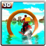 Water Surfer Fast Food Bike Delivery  3D Sim