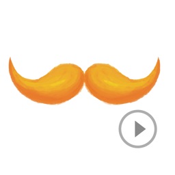 Animated Watercolor Mustache Sticker