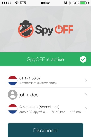 SpyOFF VPN screenshot 2