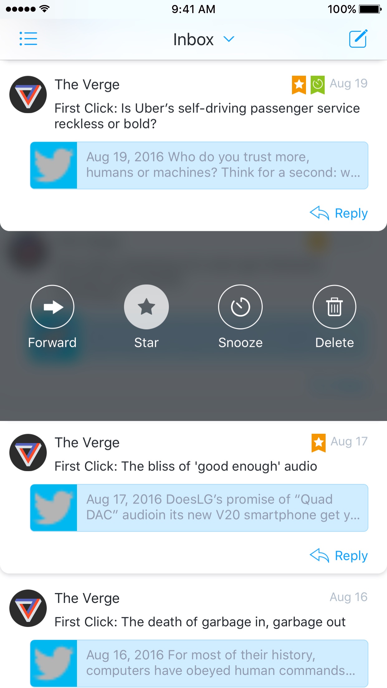 Screenshot do app Flow Mail - tames mobile inbox
