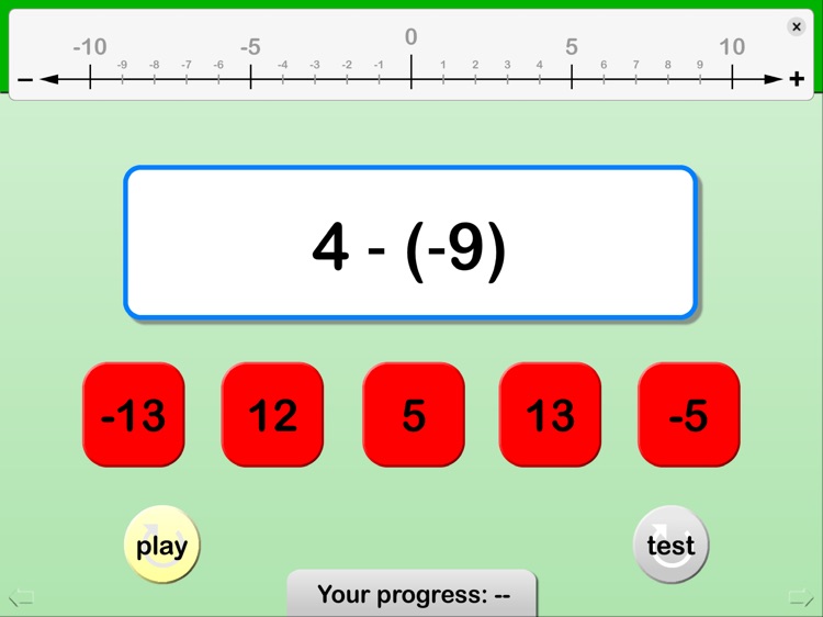 Negative numbers - starter