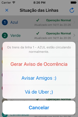 Situação Metrô e CPTM screenshot 2