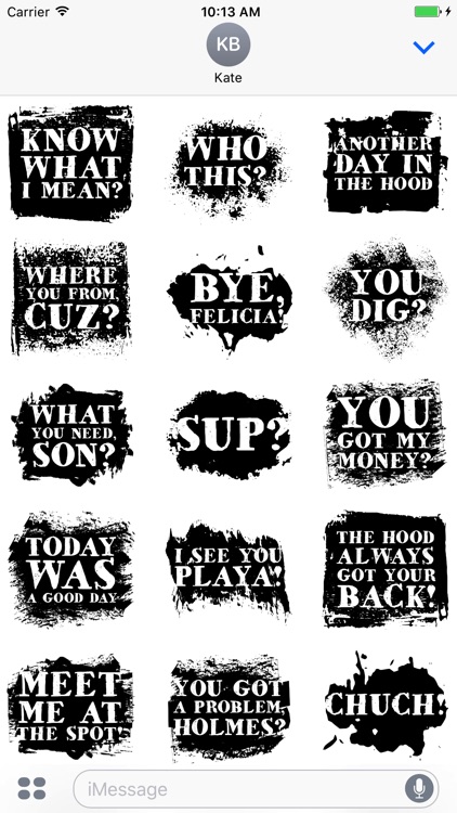 Hip Hop Words Text Sticker Pack
