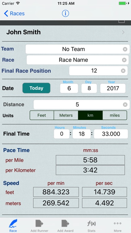 Running Logbook with Racing, Jogging, Pace Tracker