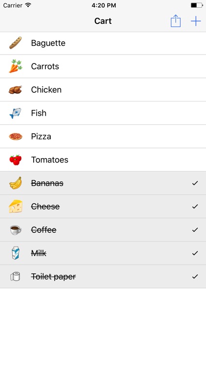 Clean Shopping List