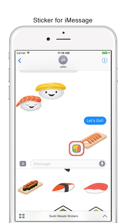 Sushi Wasabi Stickers - Yummy!