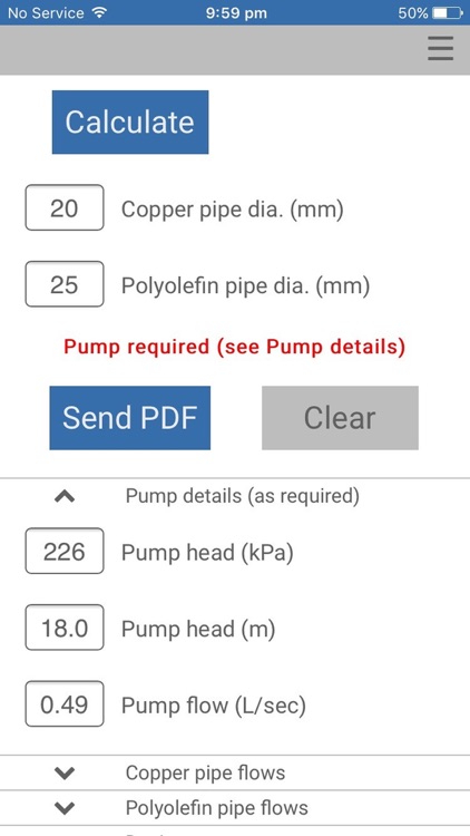 Water Pipe Calculator