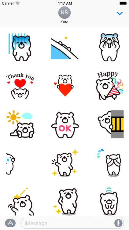 Animated Funny White Bear Stickers