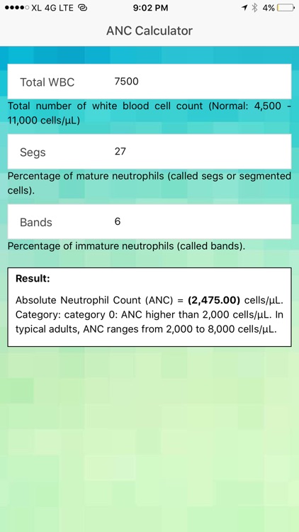 ANC Calculator - Absolute Neutrophil Count