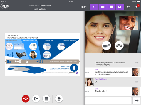 Скриншот из ALE OpenTouch Conversation for iPad