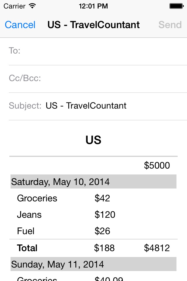 TravelCountant - Simple Travel Expense Keeper screenshot 3