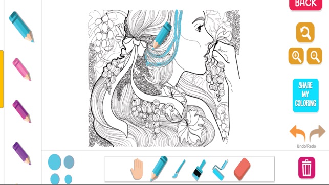 Adult Colouring Princess Girl Stress Rel