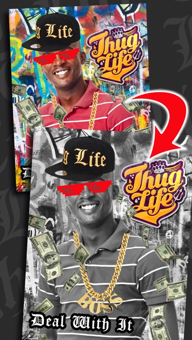 How to cancel & delete Thug Life Photo Stickers - Photo maker from iphone & ipad 1