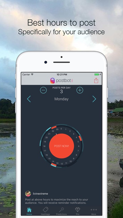 PostBot 3 for Instagram- Best time to post & tags