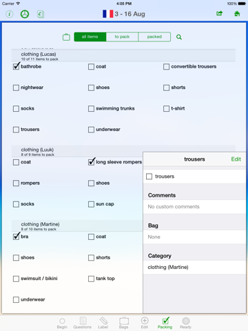 GetPacked: packing list Travel Packing List Save Time