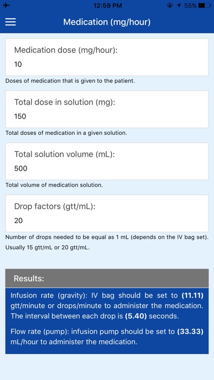 Pocket Infusion Calculator screenshot-3