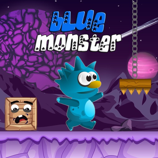 Blue Monster Run Avoid Enemies and Obstacles