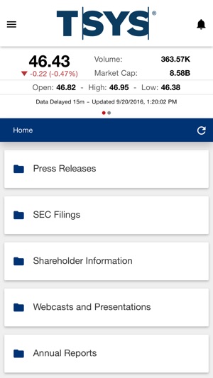 TSYS Investor Relations (IR)(圖1)-速報App