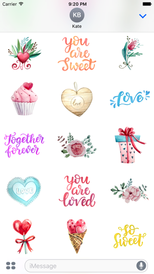 Watercolor Love, Gifts & Quotes Stickers(圖2)-速報App