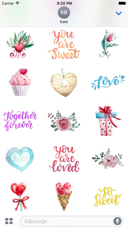 Watercolor Love, Gifts & Quotes Stickers