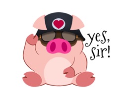 Cute Piggy Commando  2 stickers for iMessage