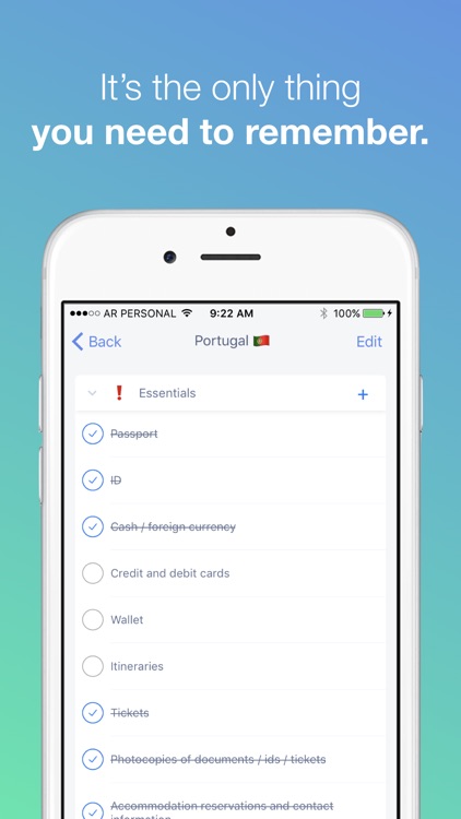The Packing List App