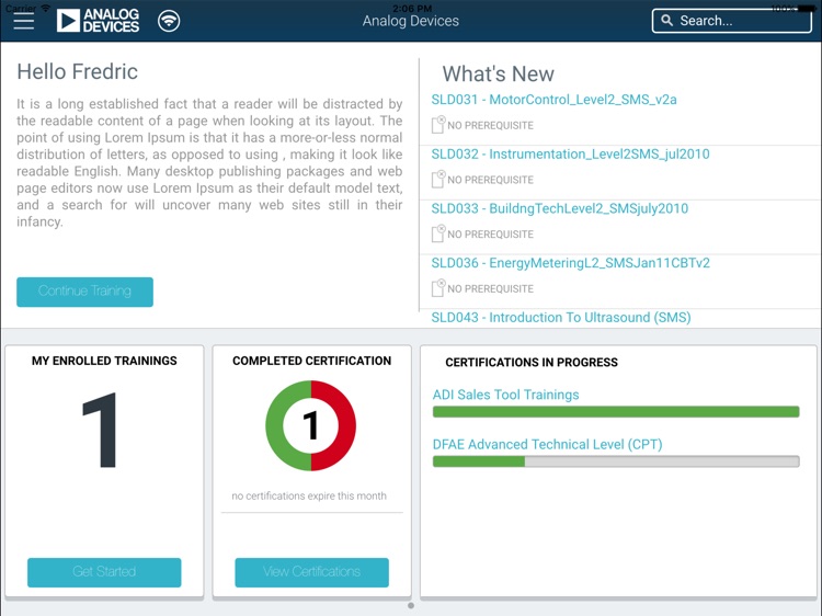 Analog Devices Mobile Learning