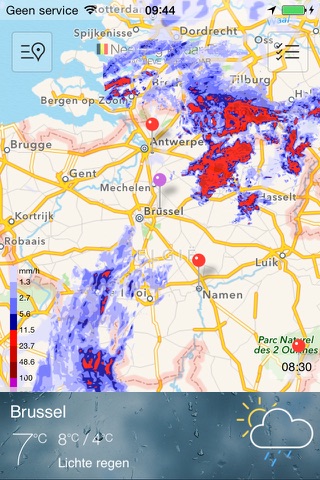 Neerslag Radar Belgie screenshot 2