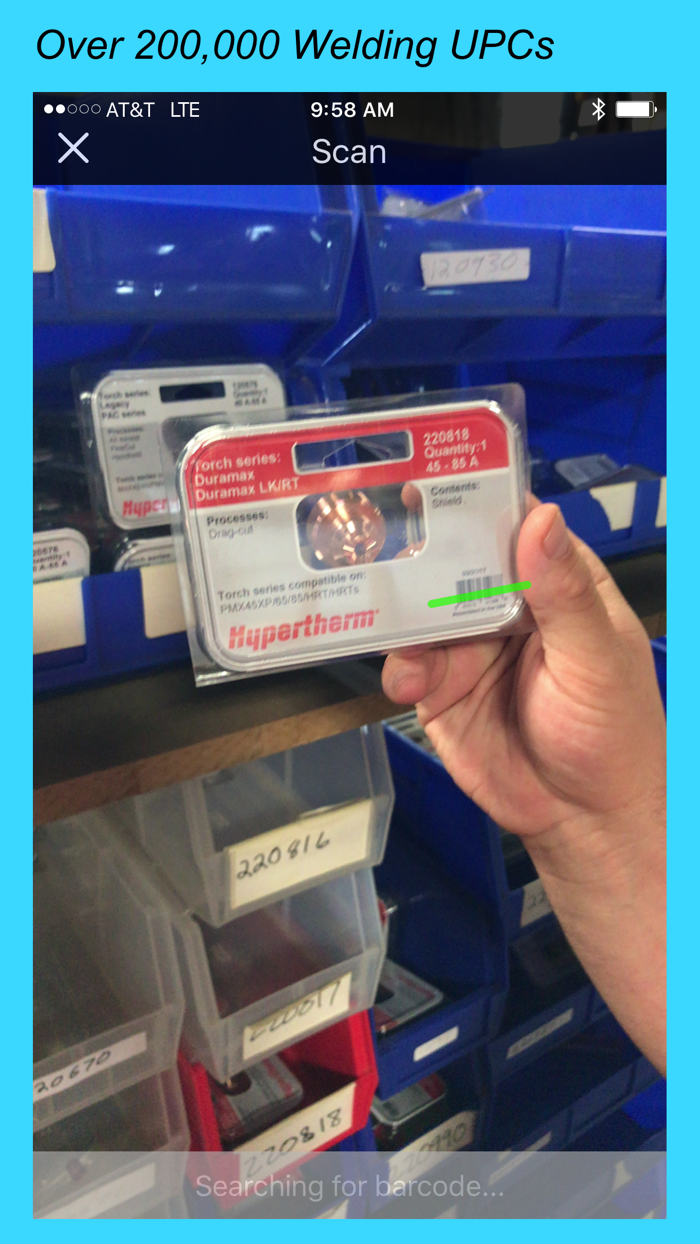 WeldingSupply.com Barcode Scanner Shopping Tool