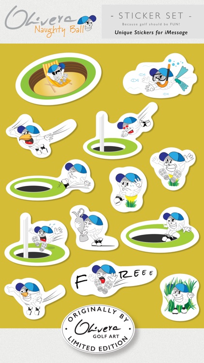 Olivera Golf Naughty Ball stickers for iMessage