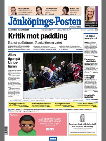 Jönköpings-Posten e-tidning screenshot 2